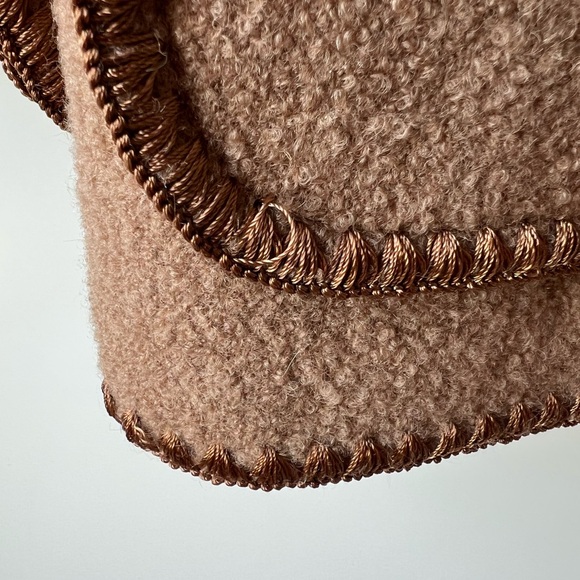 Toteme camel draped fringe wool-blend boucle jacket - Picture 6 of 11